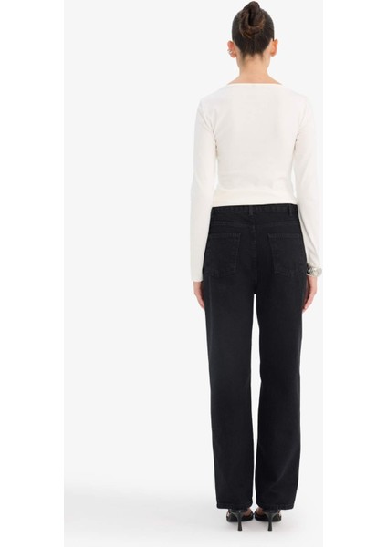 Straight Fit Yüksek Bel Bilek Boy Jean Pantolon G5709AX25CW indirimleri