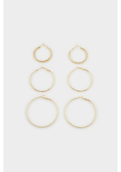 Kadın 3'lü Gold Halka Küpe G5107AXNS