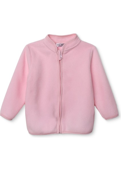 Kız Bebek Polar Hırka Dik Yaka Uzun Kol