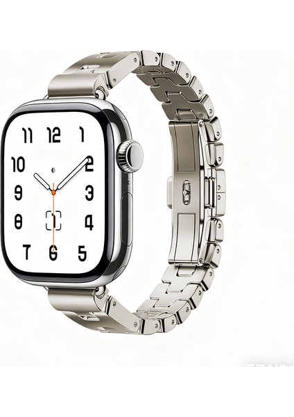 Apple Watch 7/8/9 41MM Kordon Metal Ince Strap Kayış 150 modelleri