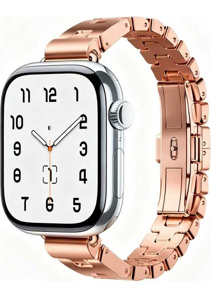 Apple Watch 7/8/9 45MM Kordon Metal Ince Strap Kayış 150 modelleri