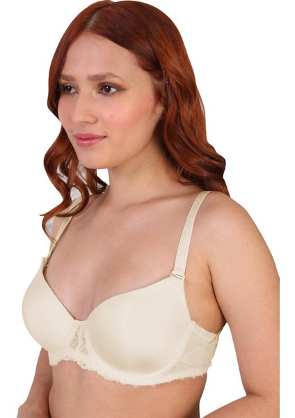 Ekru Mı 189B Pedli Dantelli Balenli Sütyen