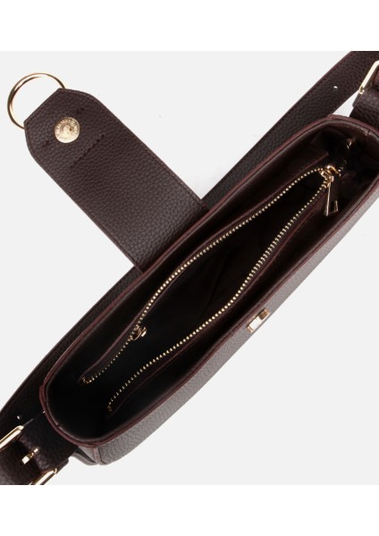 03CAH317160A480 KADIN Kahverengi Kilit Detaylı Omuz Çantası