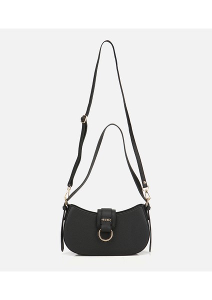 03CAH317160A100 KADIN Siyah Kilit Detaylı Omuz Çantası