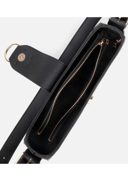 03CAH317160A100 KADIN Siyah Kilit Detaylı Omuz Çantası