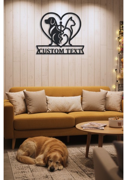 Kişiye Özel Köpek Figürlü Veteriner Kliniği Pet Shop Metal Duvar Dekoru Tabela modelleri