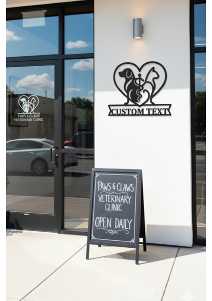 Kişiye Özel Köpek Figürlü Veteriner Kliniği Pet Shop Metal Duvar Dekoru Tabela fırsatları
