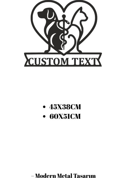 Kişiye Özel Köpek Figürlü Veteriner Kliniği Pet Shop Metal Duvar Dekoru Tabela