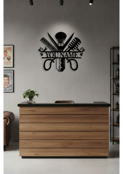 Kişiye Özel Isimli Berber Kuaför Salonu Metal Duvar Dekoru Tabela modelleri