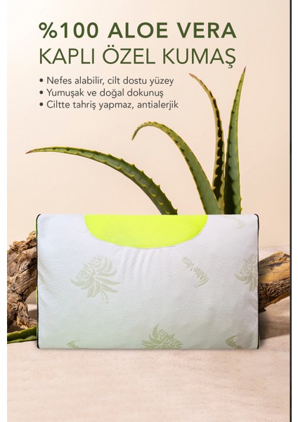 2 Adet Gold Serisi Visco Ortopedik Yastık,hava Kanallı Aloevera Kumaşlı Terleme Önleyici Boyun Destekli Yastık fırsatları