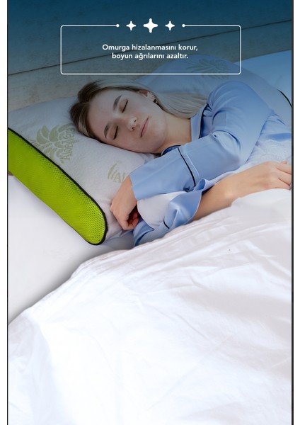 2 Adet Gold Serisi Visco Ortopedik Yastık,hava Kanallı Aloevera Kumaşlı Terleme Önleyici Boyun Destekli Yastık indirimleri