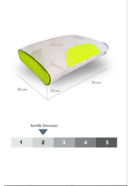 2 Adet Gold Serisi Visco Ortopedik Yastık,hava Kanallı Aloevera Kumaşlı Terleme Önleyici Boyun Destekli Yastık