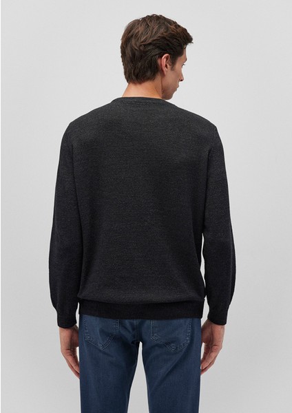 Bisiklet Yaka Siyah Basic Kazak 070781-900