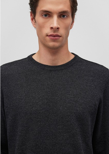 Bisiklet Yaka Siyah Basic Kazak 070781-900