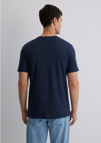Mavi Logo Baskılı Lacivert Tişört 065781-28417