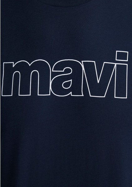 Mavi Logo Baskılı Lacivert Tişört 065781-28417