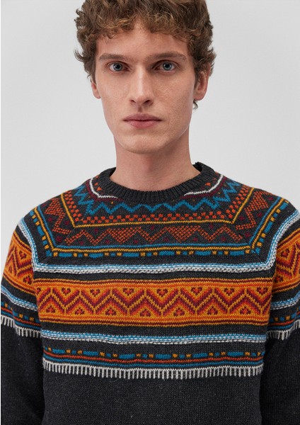 Yün Karışımlı Jakarlı Kazak 070656-29822