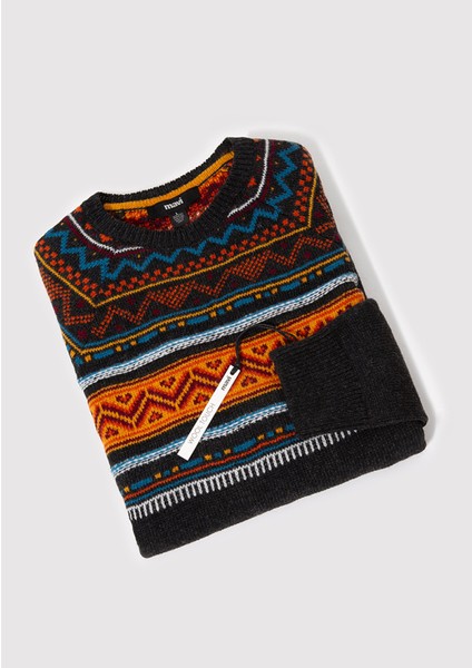 Yün Karışımlı Jakarlı Kazak 070656-29822