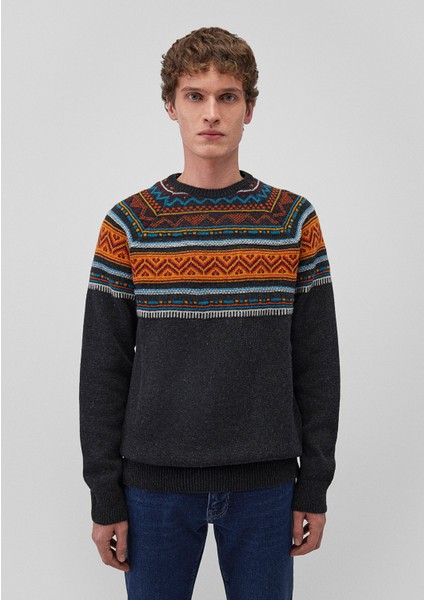 Yün Karışımlı Jakarlı Kazak 070656-29822