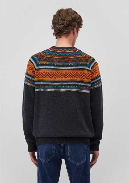 Yün Karışımlı Jakarlı Kazak 070656-29822