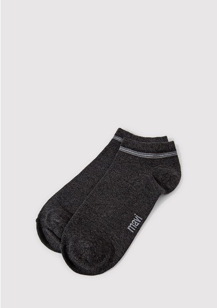 2li Gri Patik Çorap 090984-25765