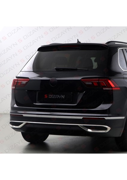 VW Tiguan Krom Egzoz Görünümü Difüzör 3 Parça 2020-2024 A+Kalite