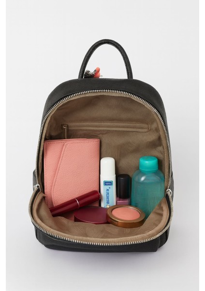 Kadın Sırt Çantası Su Geçirmez Premium Deri Çok Gözlü Hafif Günlük Çanta + Anahtarlık Seti Hediye indirimleri