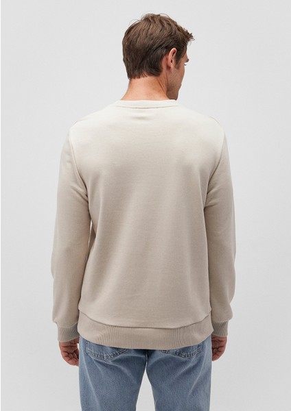Bisiklet Yaka Bej Basic Sweatshirt 065751-35111