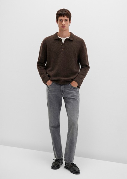 Yün Karışımlı Kahverengi Triko Polo 0710255-70251