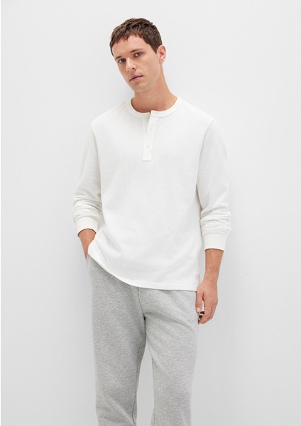 Ekru Uzun Kollu Tişört 0613115-70057