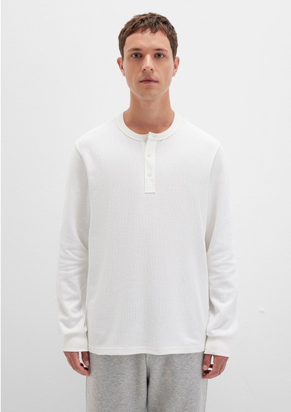 Ekru Uzun Kollu Tişört 0613115-70057