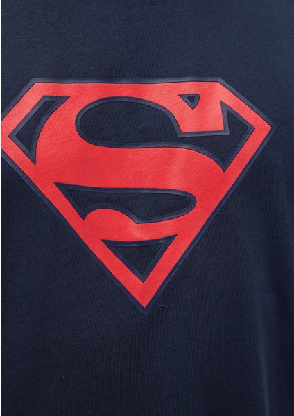 Superman Baskılı Lacivert Tişört 0610754-70490