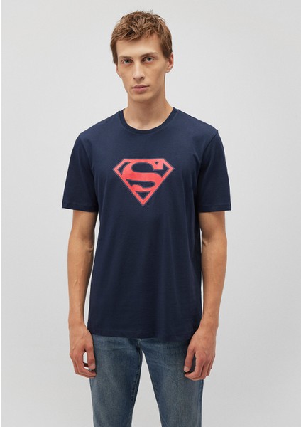 Superman Baskılı Lacivert Tişört 0610754-70490