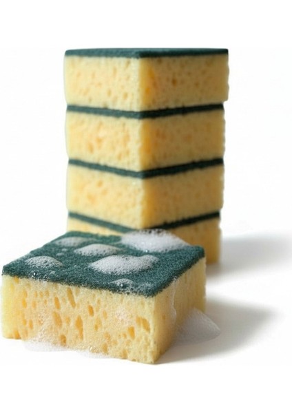 Çift Taraflı Çizmez Italyan Keçeli Kaliteli Buble Mercan Bulaşık Sünger 5 Adet fırsatları