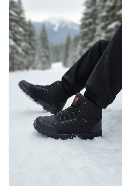 Erkek Fermuarlı Bağcıklı Kaymaz Taban Kışlık Bot