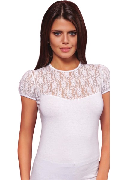 8017 Bayan Bisiklet Yaka Kısa Kol Elastane