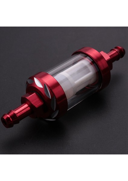4x Alüminyum Alaşım Cam Motosiklet Gazı Yakıt Benzin Yağı Filtresi Atv Kir Çukur Bisikleti Moto Aksesuarları Kırmızı (Yurt Dışından) indirimleri