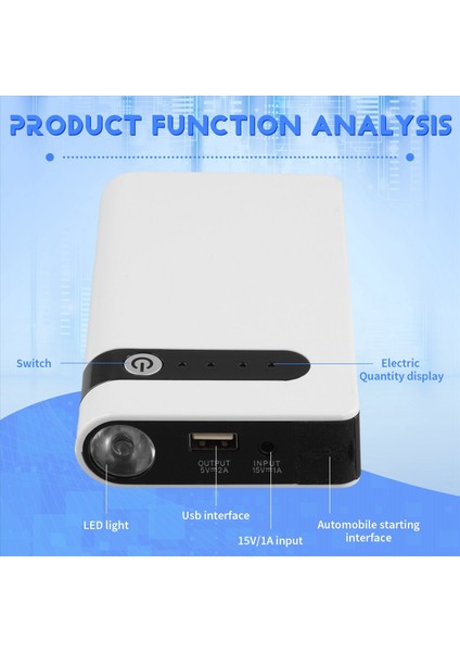 USB Araba Atlama Başlangıç Araç Pil Atlama Kutusu Güç Bankası Pil Şarj Cihazı 12V 8000MAH Acil Durum Başlangıç Cihazı-Ab Fiş (Yurt Dışından) indirimleri