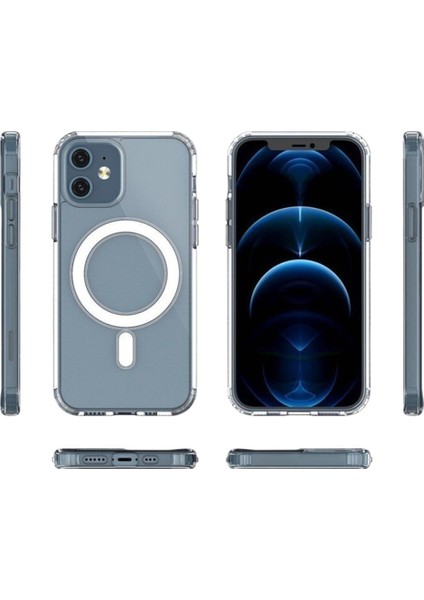 iPhone 13 Mini Cep Telefonu Kılıfı, Düşmeye Karşı Koruyucu Kılıf, Kablosuz Şarjlı Şeffaf Apple Manyetik Cep Telefonu Kılıfı (Yurt Dışından)