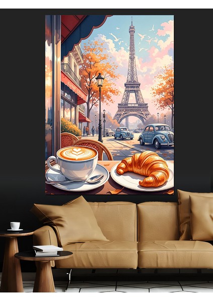 Paris Kafe Eyfel Kulesi Dekoratif Kanvas - Mdf Ahşap Tablo modelleri