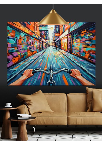 Eski Bisiklet Kentsel Yaşam Dekoratif Kanvas - Mdf Ahşap Tablo indirimleri