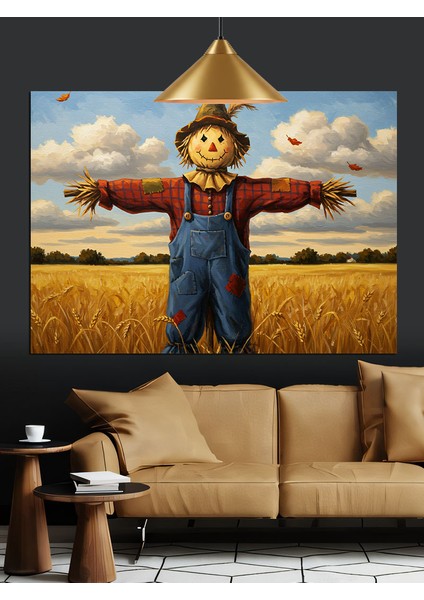 Saman Adamı Korkuluk Figürü Dekoratif Kanvas - Mdf Ahşap Tablo