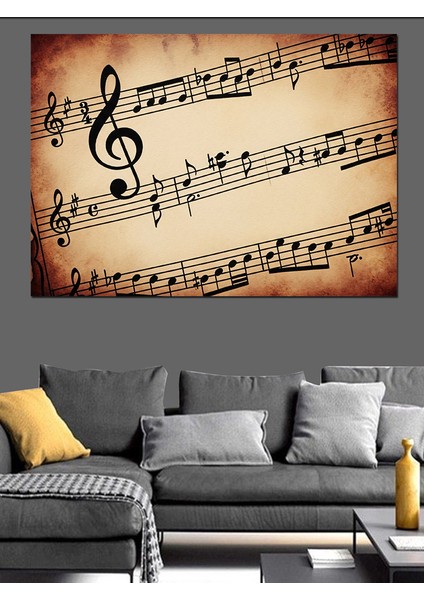 Eski Nota Sayfası Klasik Müzik Dekoratif Kanvas - Mdf Ahşap Tablo fırsatları