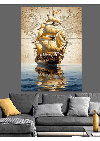 Tarihi Yelkenli Gemi Seyahati Dekoratif Kanvas - Mdf Ahşap Tablo indirimleri