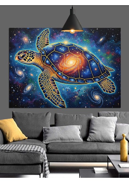 Yıldızlar Içinde Deniz Kaplumbağası Dekoratif Kanvas - Mdf Ahşap Tablo fiyatları