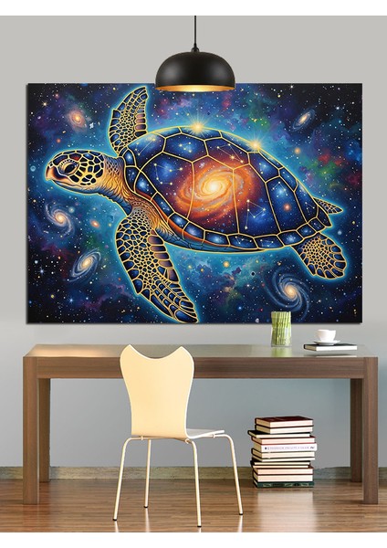 Yıldızlar Içinde Deniz Kaplumbağası Dekoratif Kanvas - Mdf Ahşap Tablo fırsatları