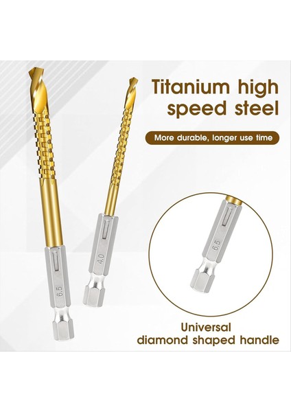 6pcs Titanyum Kaplamalı Hss Twist Matkap Bitler 3-8mm Hex Shank Tutuklu Kesme Matkap Bitsi Spiral Testere Matkap Bit (Yurt Dışından) modelleri
