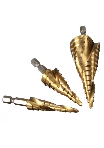 3 Tlg Hss Adım Matkap Bit Matkap Seti 4-12MM/ 4-20MM/ 4-32MM (Yurt Dışından)