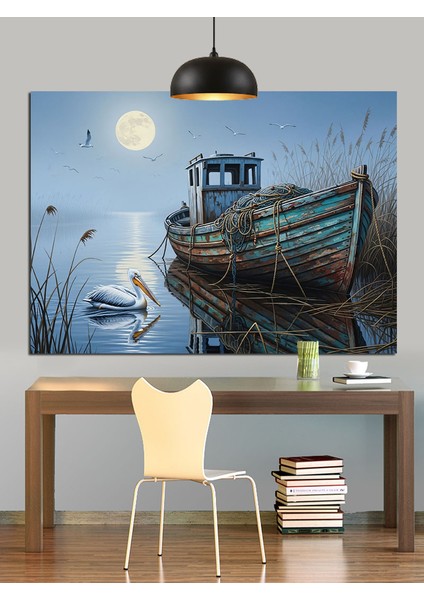 Terk Edilmiş Ahşap Gemi Enkazı Dekoratif Kanvas - Mdf Ahşap Tablo modelleri