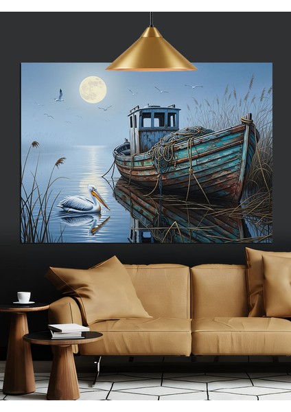 Terk Edilmiş Ahşap Gemi Enkazı Dekoratif Kanvas - Mdf Ahşap Tablo indirimleri